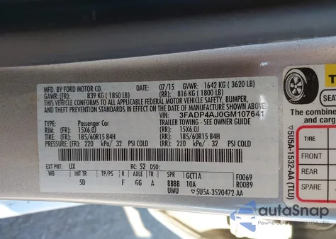 2016 Ford Fiesta S from USA, damaged, VIN 3FADP4AJ0GM107641